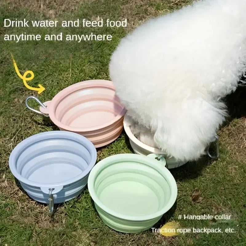 Reise-Napf. Faltbar mit Wasserflasche